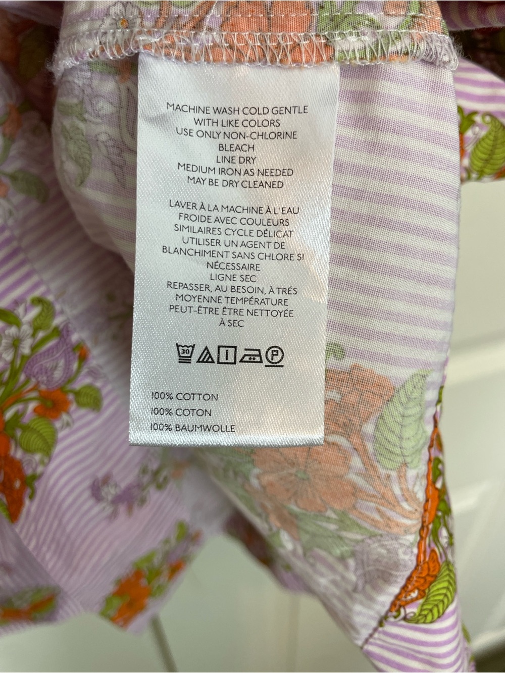 Anthropologie Somerset Lavender Stripe Floral Mini Dress Cotton Poplin Sz L - Picture 11 of 11
